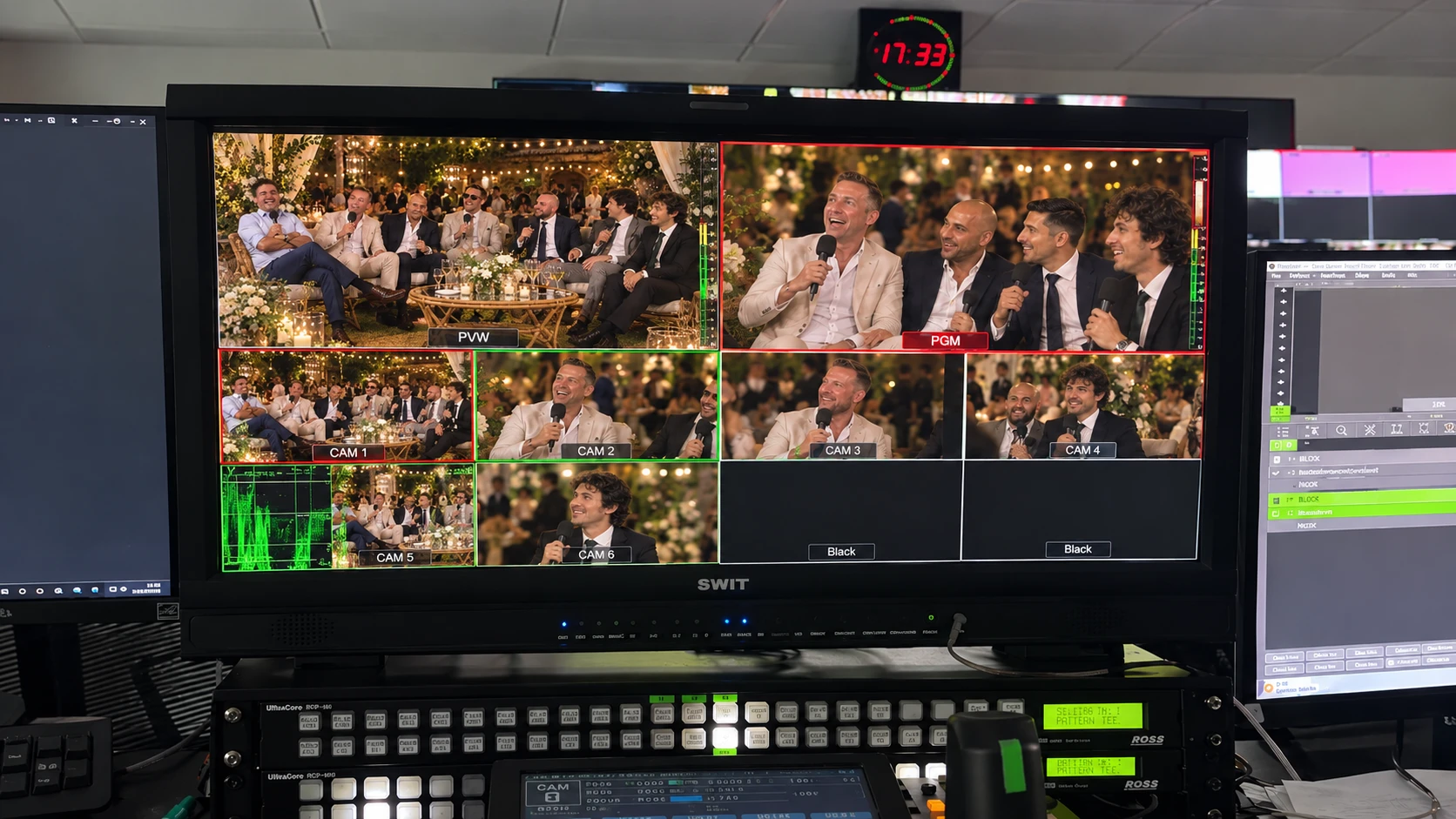 Control de realización con las cámaras de un programa en directo
